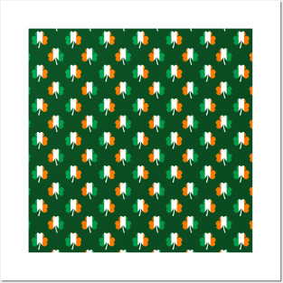 Irish Flag Green White Orange on Green St. Patricks Day Ireland Posters and Art